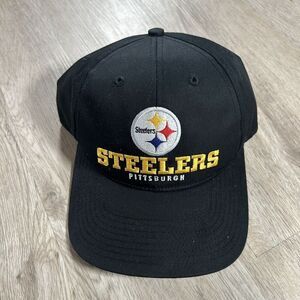 Vintage Pittsburgh Steelers Hat Snapback NFL Football Twins Enterprise Black Cap
